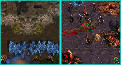 Once again, these competitors prefer to not actually fight combat units with their own combat units.  Lovely. (disregard that hydralisk, he's running the hell away)
