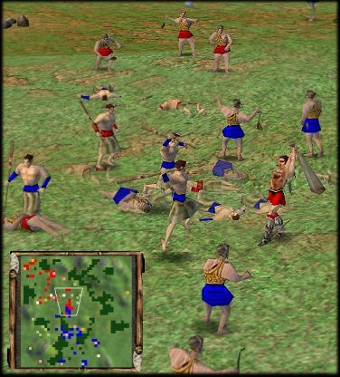 Battles in Empire Earth are always spectacular when viewed 2 feet away, I love the zoom feature