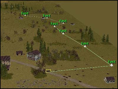 You could plot points where the unit could go.