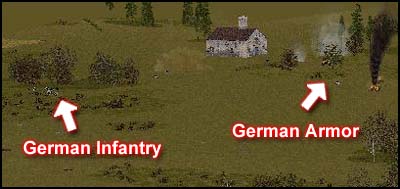 The German cross represents a German squad that cannot be identified