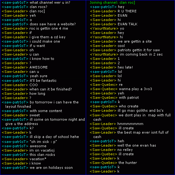 Every clan needs a geocities site!