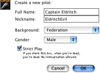 Yeah, because I'm egotistical I decided to name the pilot after myself. If I were someone else I would flame me.